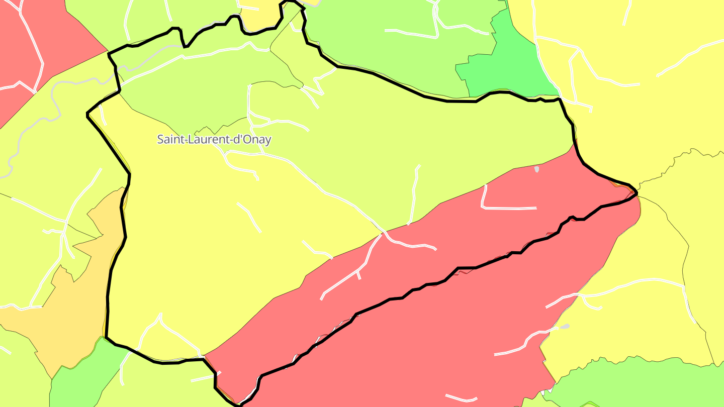 Carte des prix de l'immobilier Saint-Laurent-d'Onay
