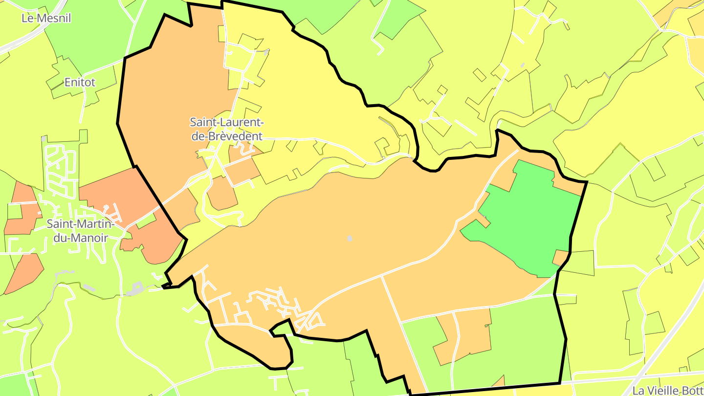 Carte des prix de l'immobilier Saint-Laurent-de-Brèvedent