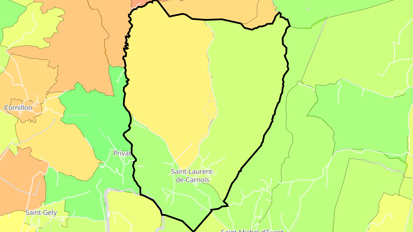 Carte des prix de l'immobilier Saint-Laurent-de-Carnols