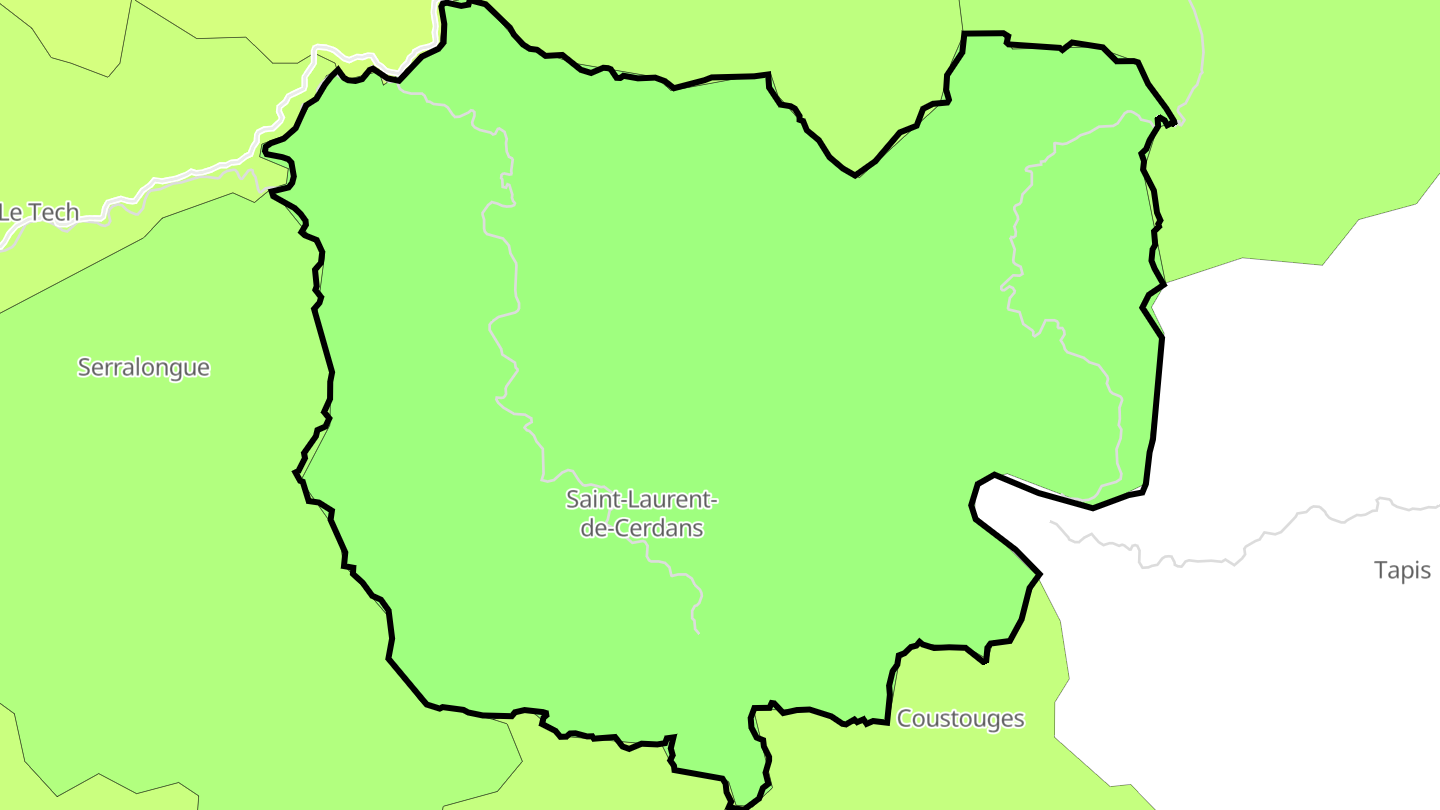 Carte des prix de l'immobilier Saint-Laurent-de-Cerdans