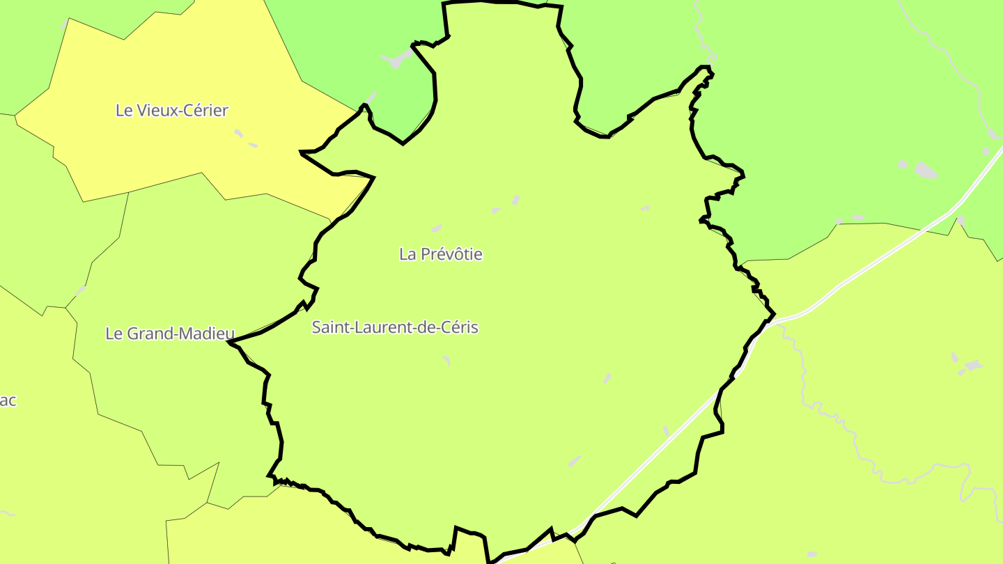 Carte des prix de l'immobilier Saint-Laurent-de-Céris