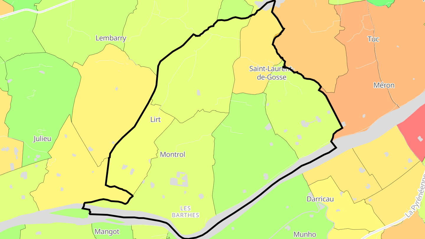 Carte des prix de l'immobilier Saint-Laurent-de-Gosse