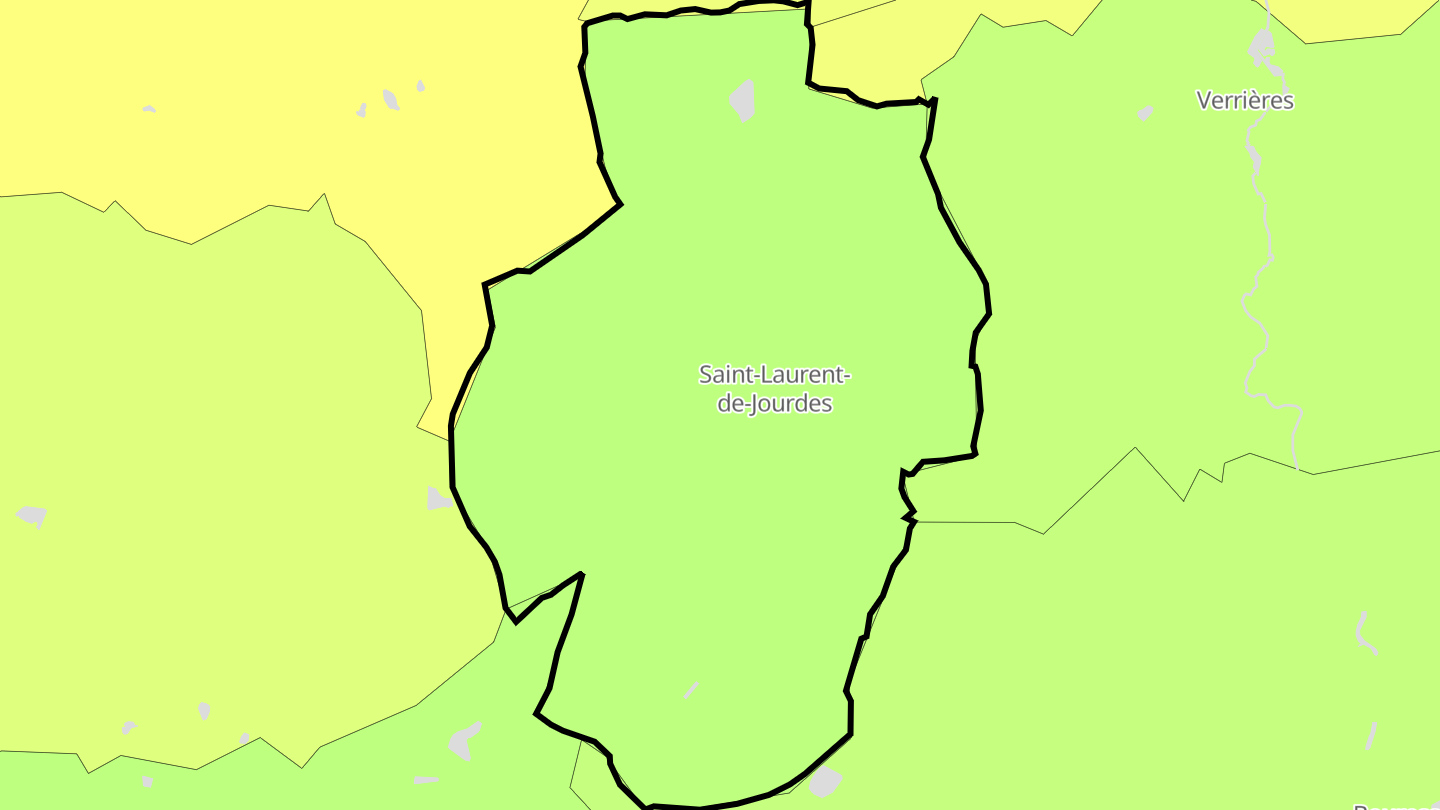 Carte des prix de l'immobilier Saint-Laurent-de-Jourdes