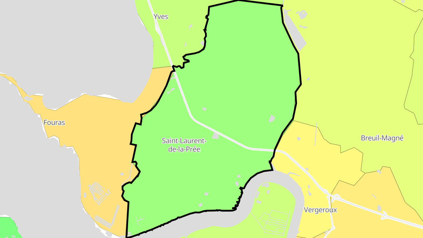 Carte des prix de l'immobilier Saint-Laurent-de-la-Prée