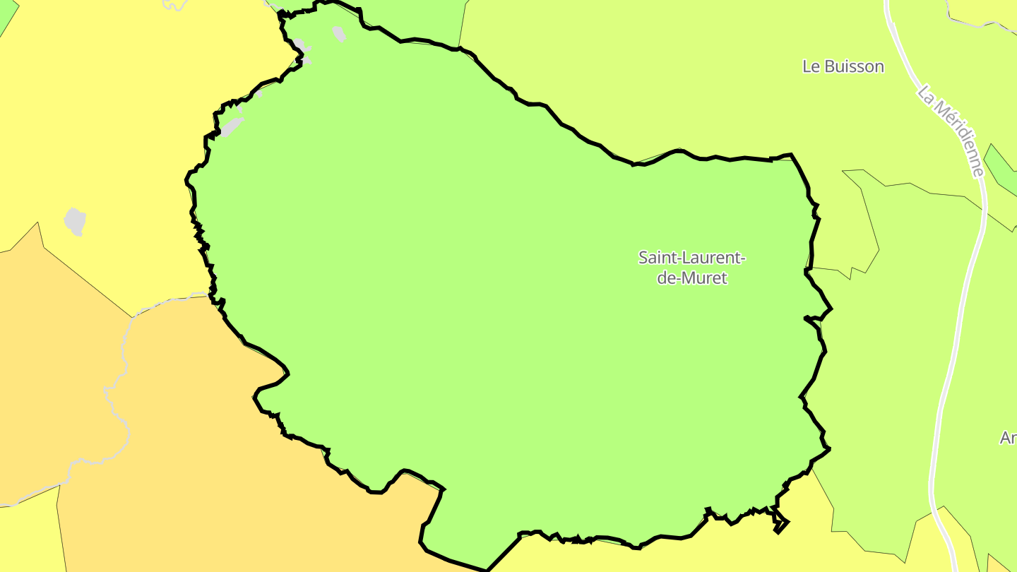Carte des prix de l'immobilier Saint-Laurent-de-Muret