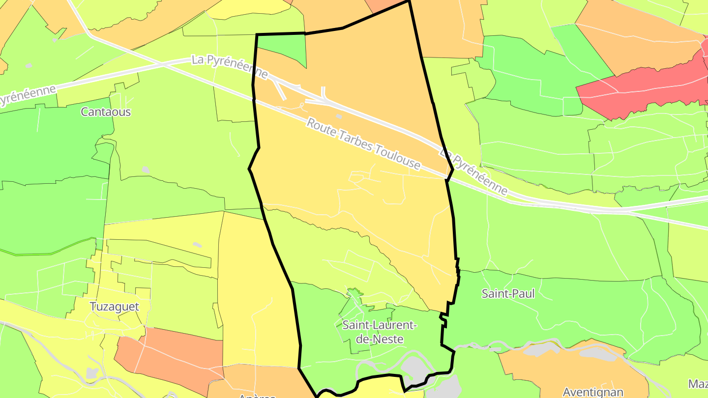 Carte des prix de l'immobilier Saint-Laurent-de-Neste