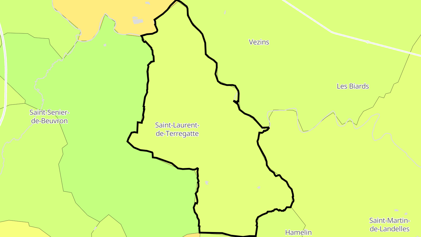 Carte des prix de l'immobilier Saint-Laurent-de-Terregatte