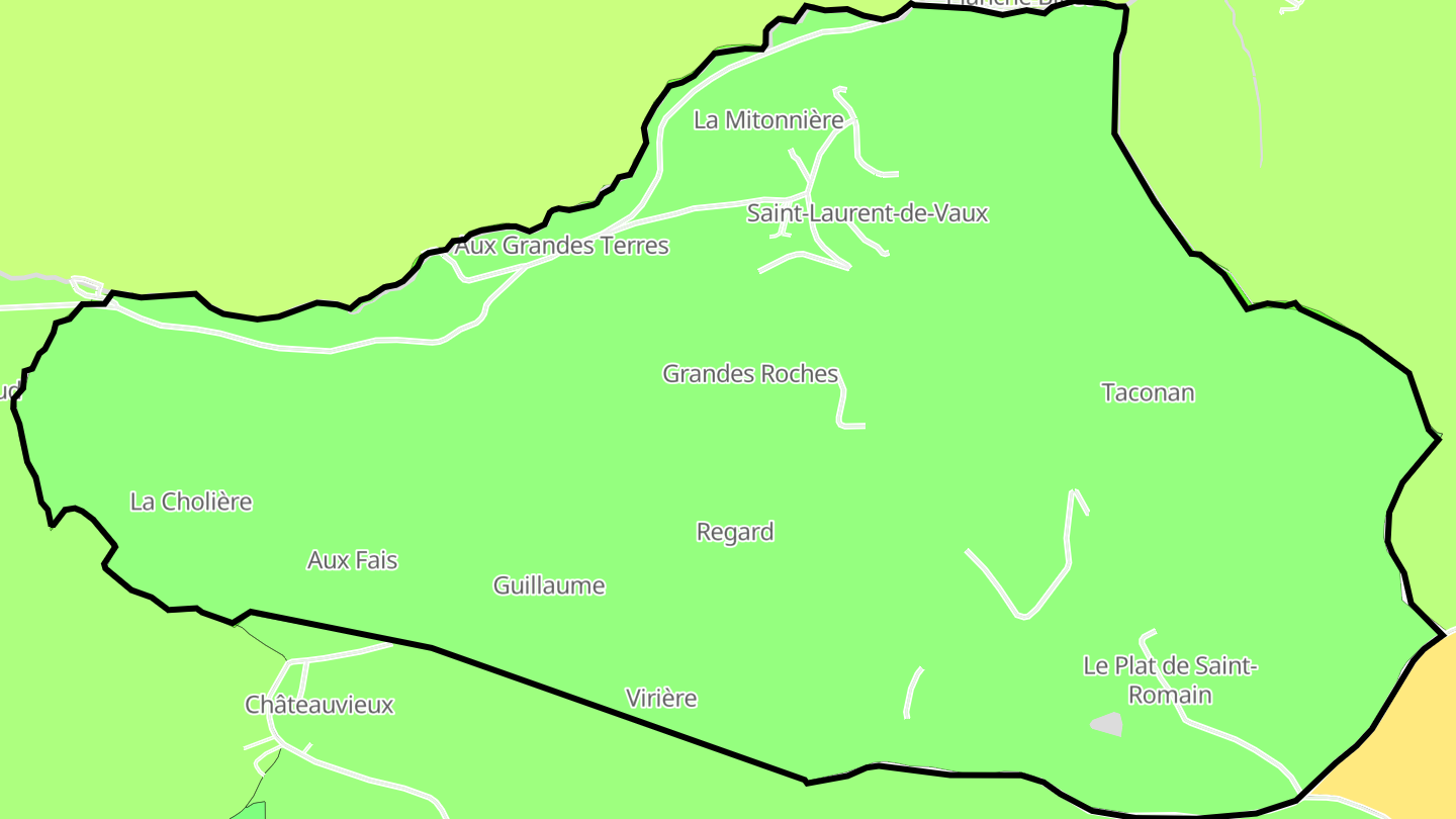 Carte des prix de l'immobilier Saint-Laurent-de-Vaux
