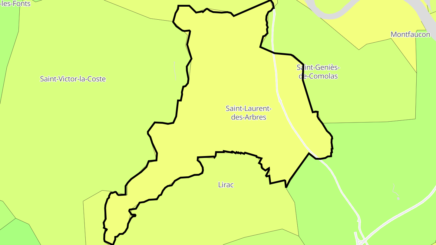 Carte des prix de l'immobilier Saint-Laurent-des-Arbres