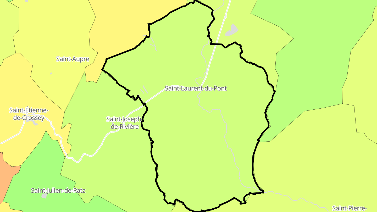 Carte des prix de l'immobilier Saint-Laurent-du-Pont