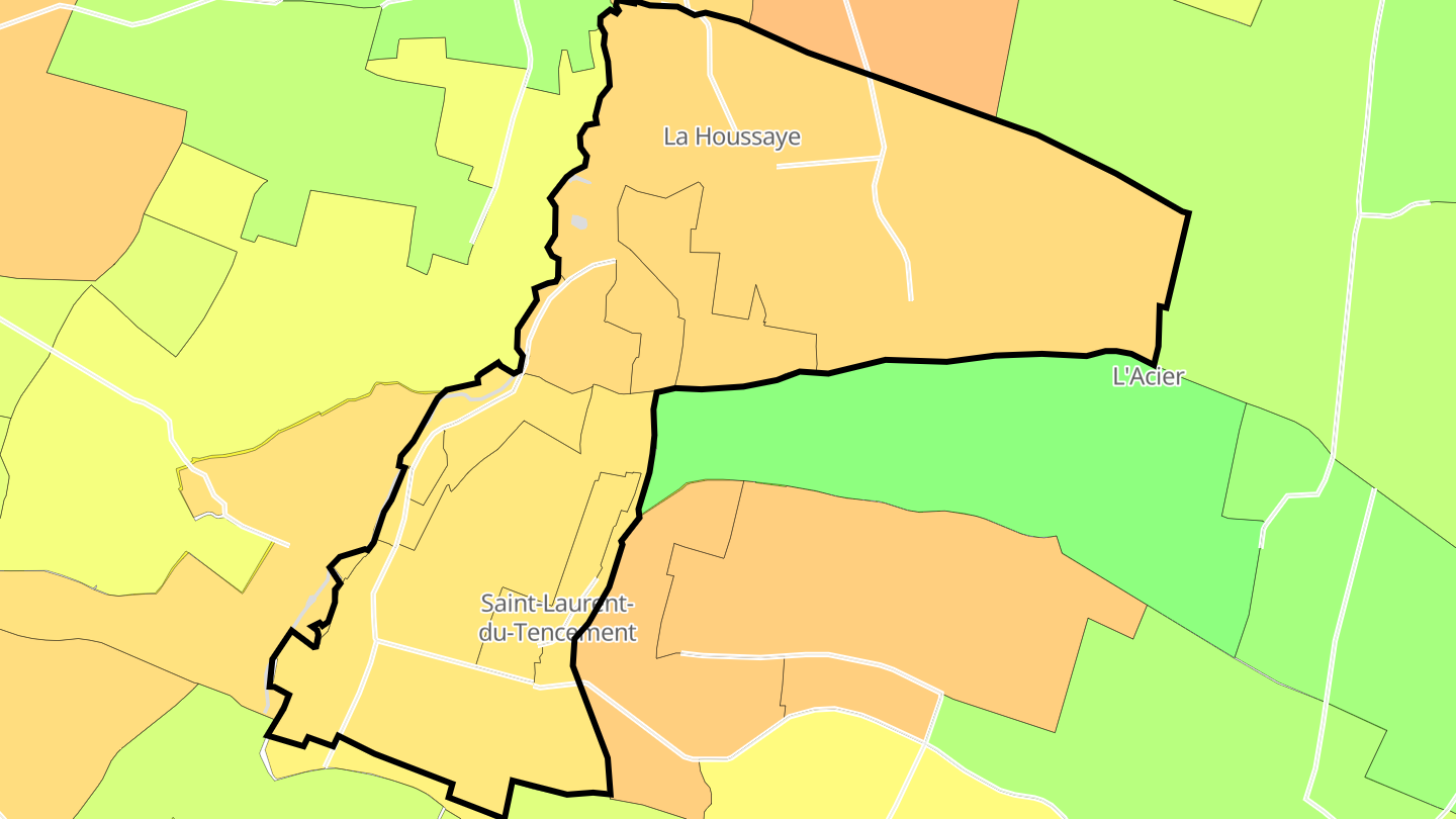 Carte des prix de l'immobilier Saint-Laurent-du-Tencement