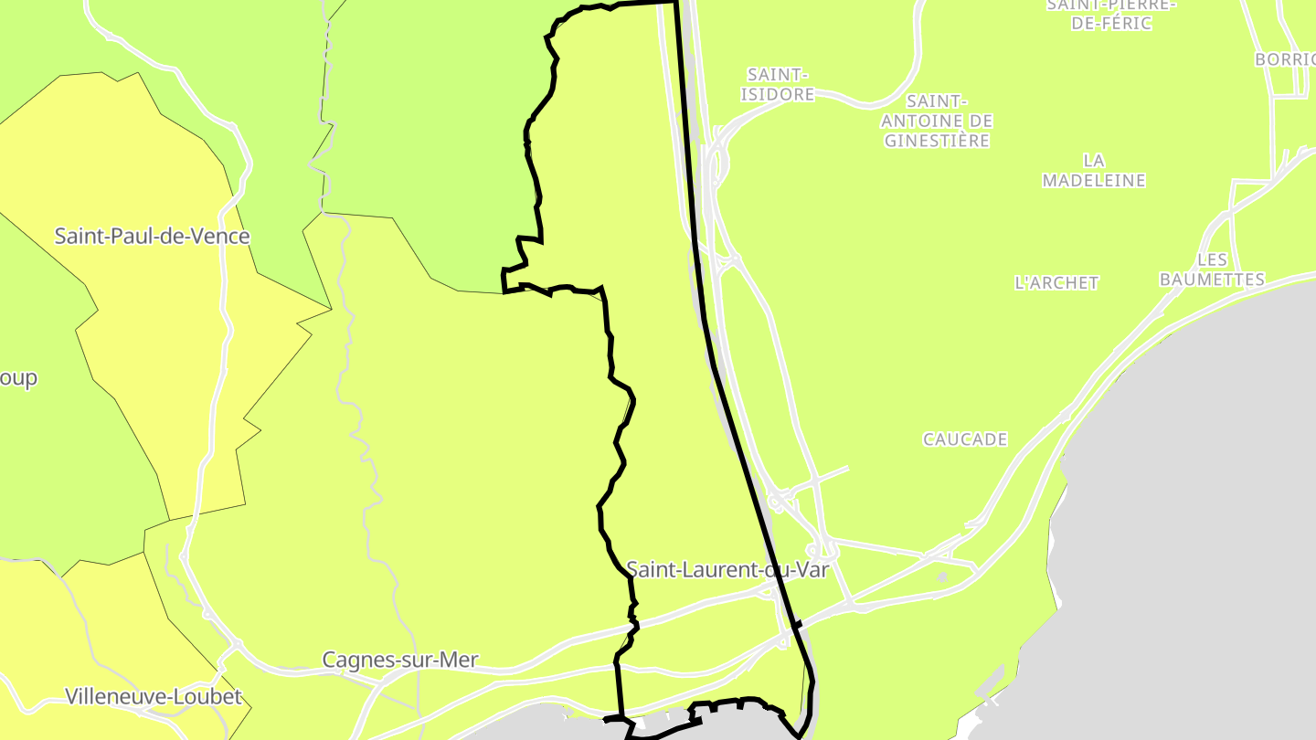 Carte des prix de l'immobilier Saint-Laurent-du-Var