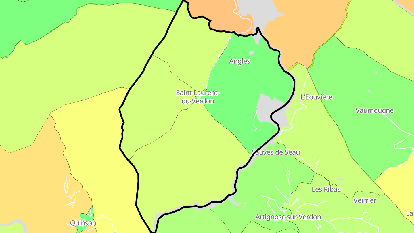 Carte des prix de l'immobilier Saint-Laurent-du-Verdon