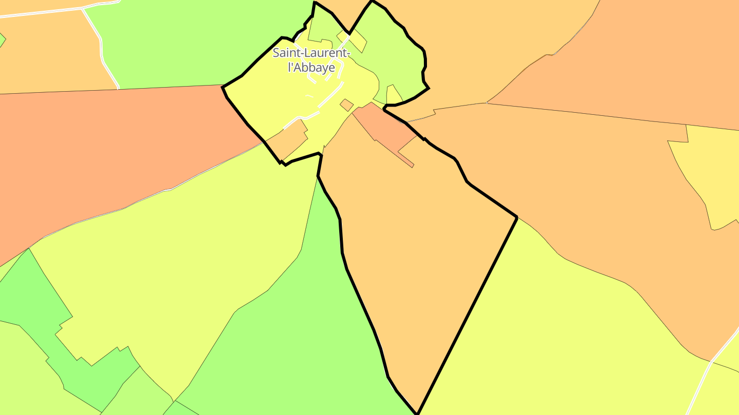 Carte des prix de l'immobilier Saint-Laurent-l'Abbaye