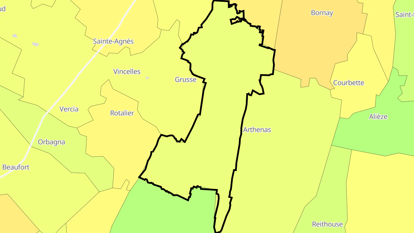 Carte des prix de l'immobilier Saint-Laurent-la-Roche