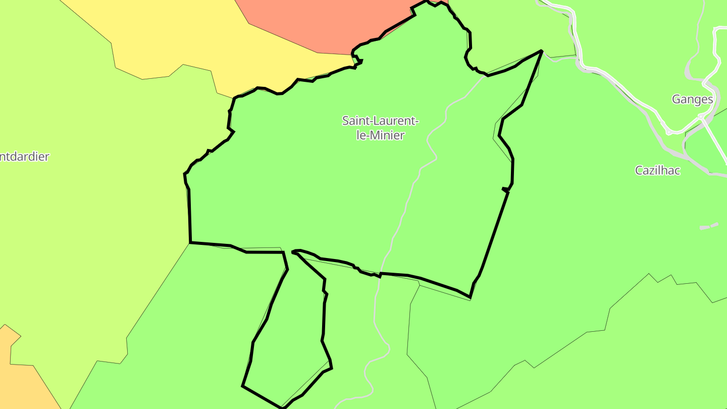 Carte des prix de l'immobilier Saint-Laurent-le-Minier