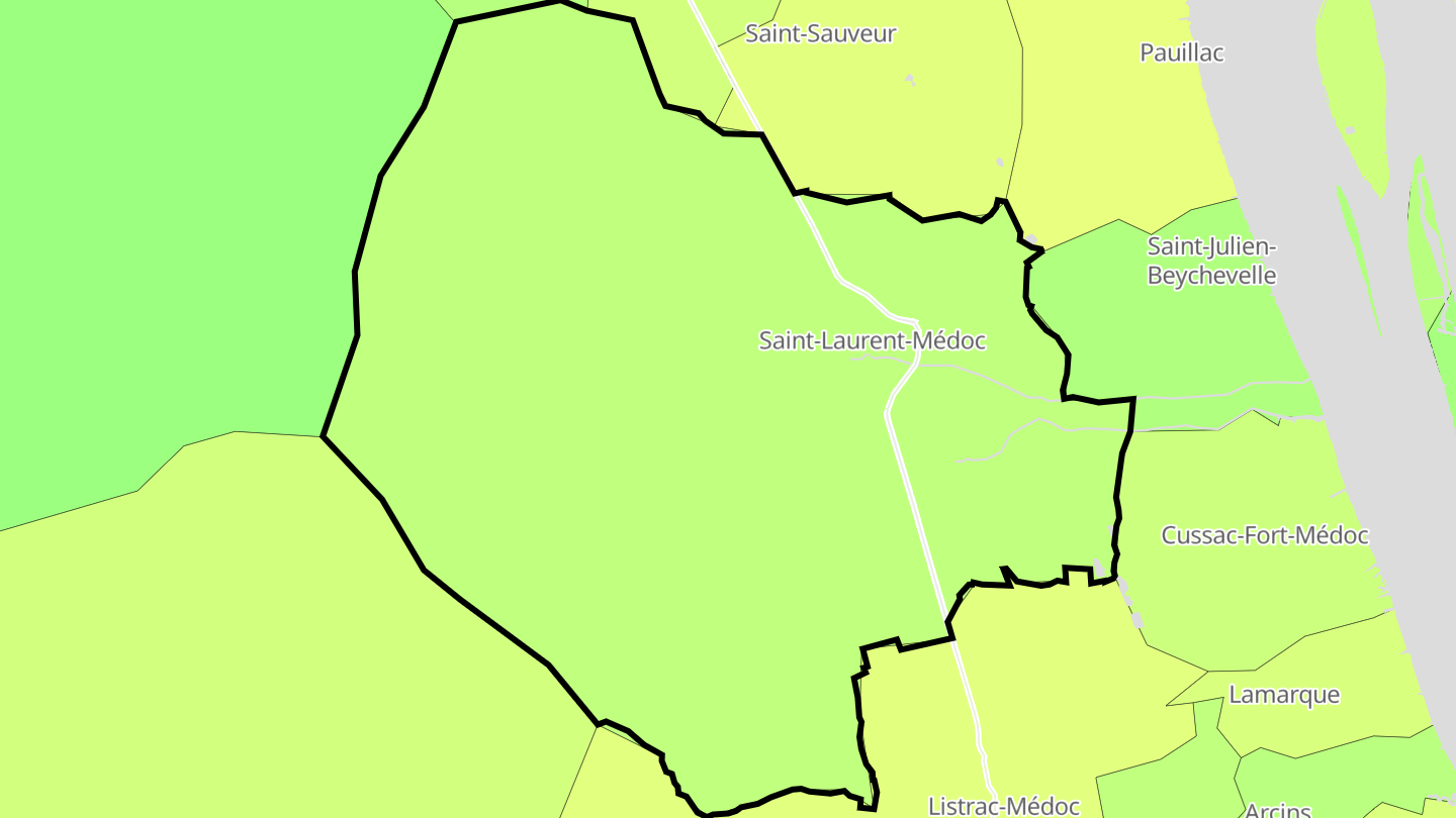 Carte des prix de l'immobilier Saint-Laurent-Médoc