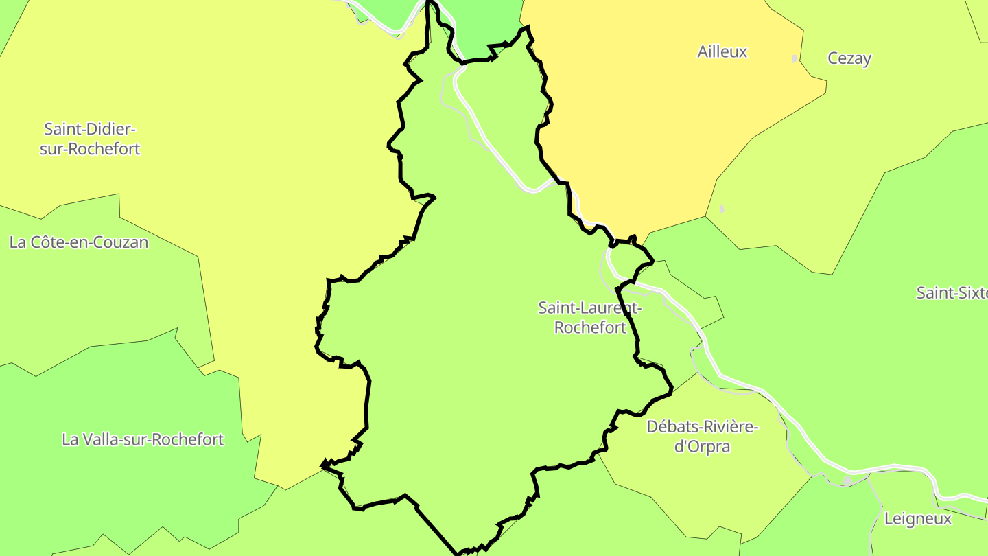 Carte des prix de l'immobilier Saint-Laurent-Rochefort