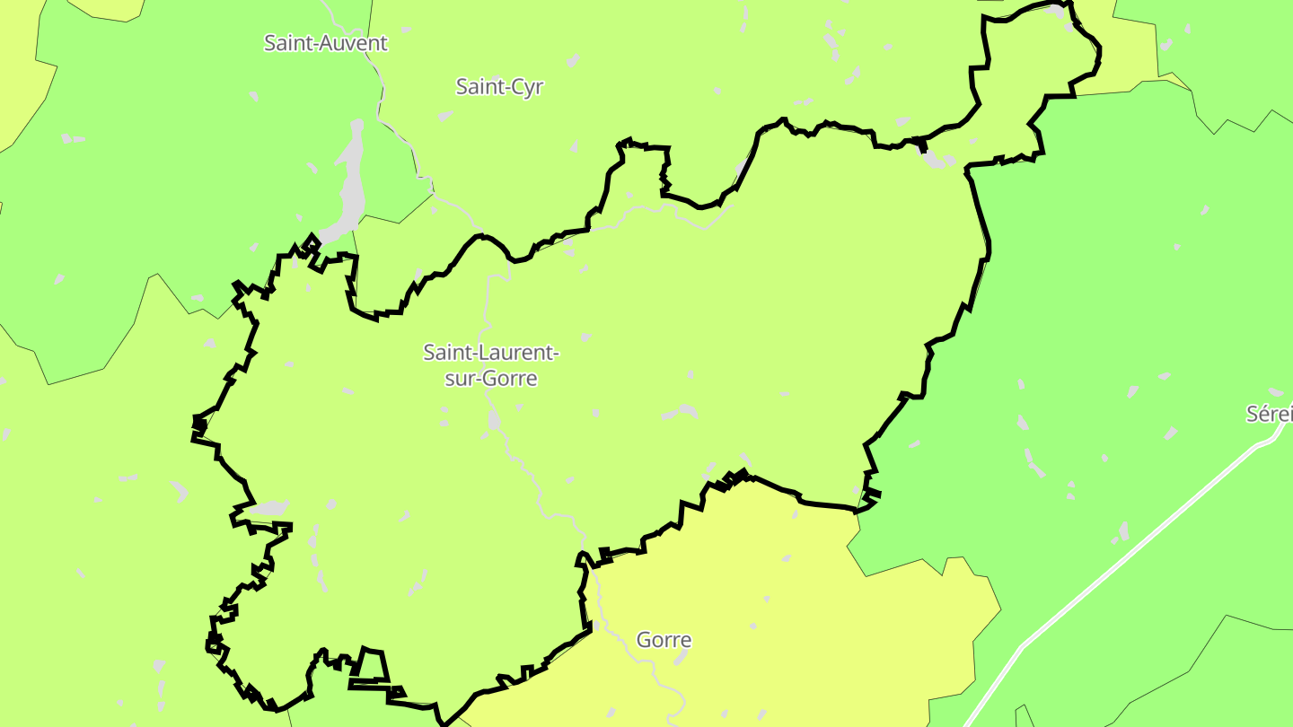 Carte des prix de l'immobilier Saint-Laurent-sur-Gorre