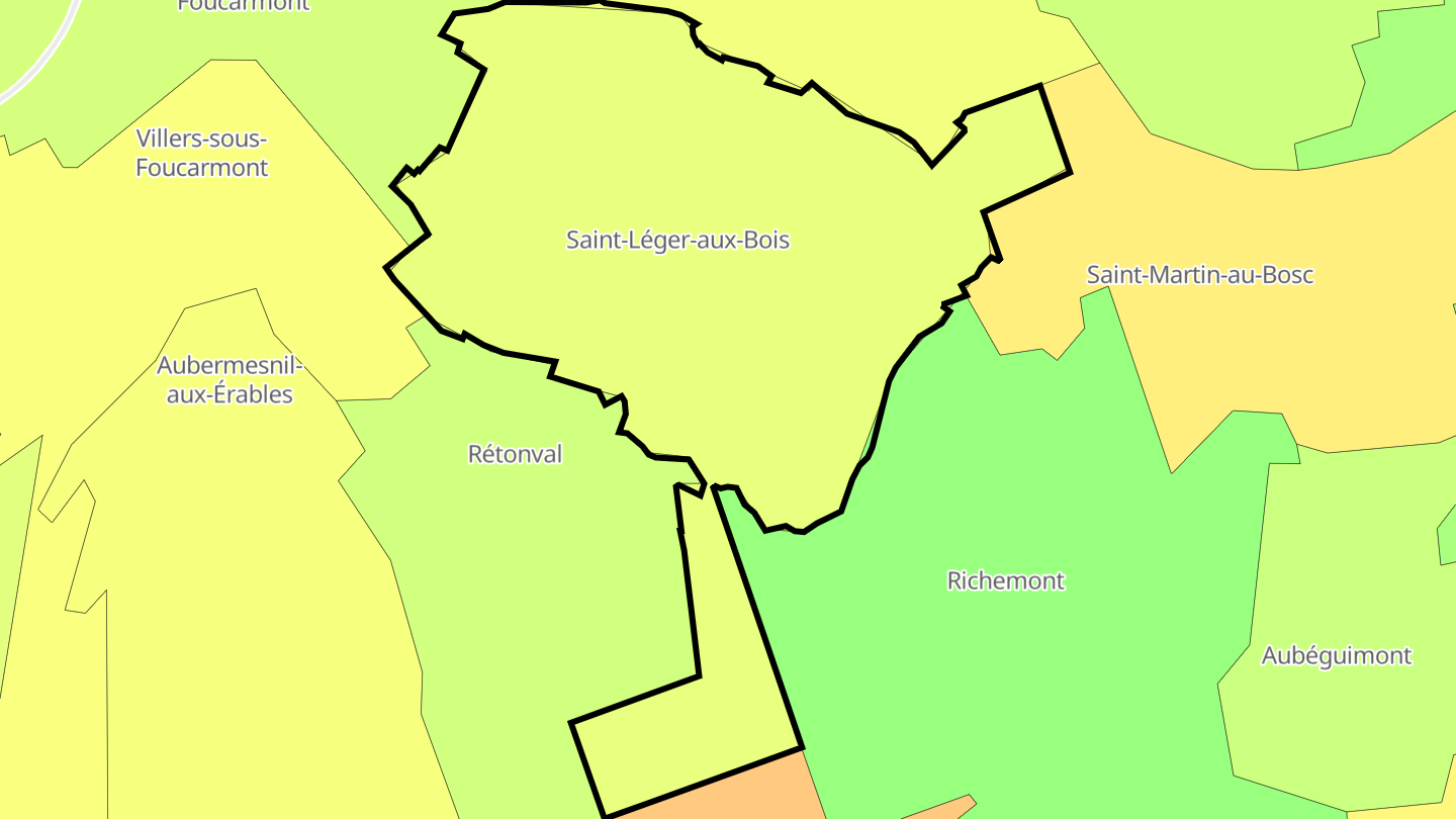 Carte des prix de l'immobilier Saint-Léger-aux-Bois