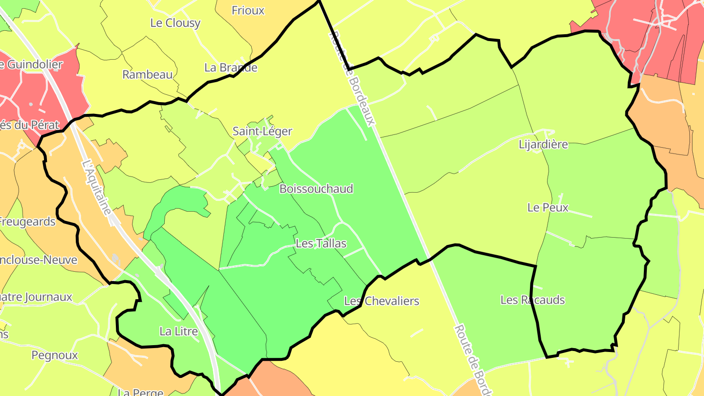 Carte des prix de l'immobilier Saint-Léger