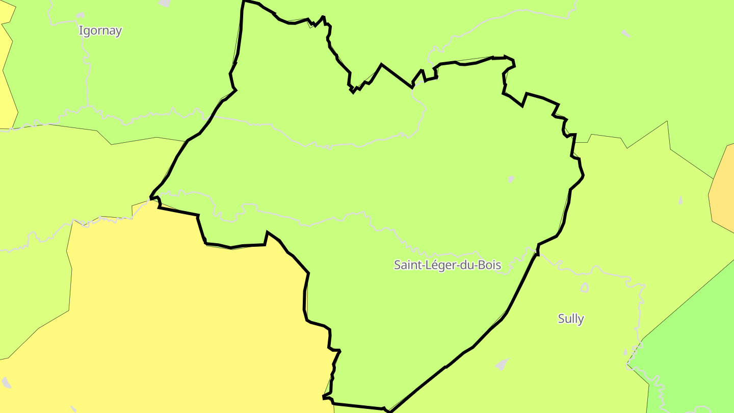 Carte des prix de l'immobilier Saint-Léger-du-Bois