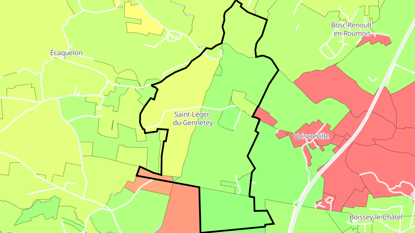 Carte des prix de l'immobilier Saint-Léger-du-Gennetey