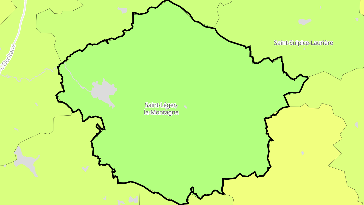 Carte des prix de l'immobilier Saint-Léger-la-Montagne