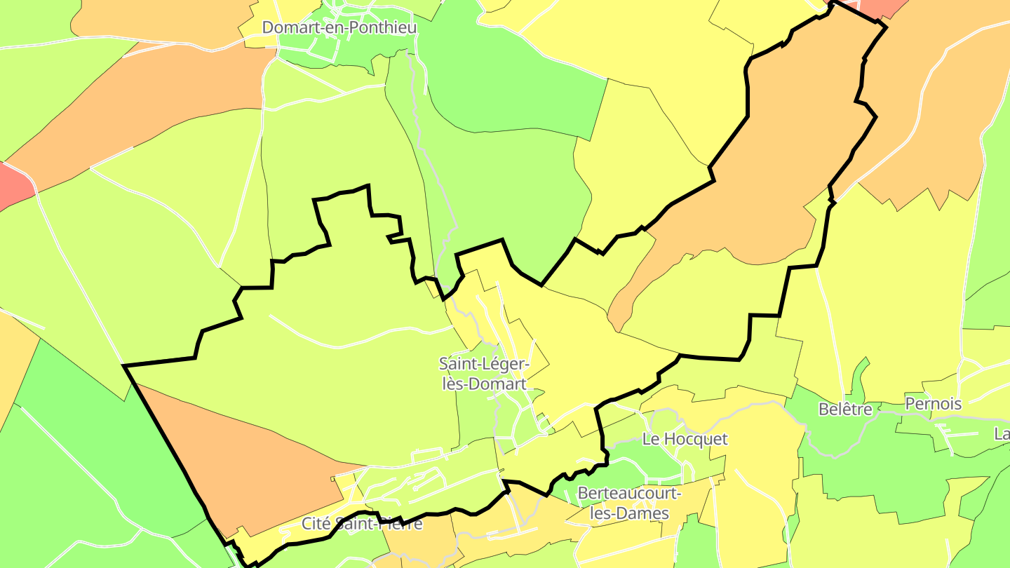 Carte des prix de l'immobilier Saint-Léger-lès-Domart