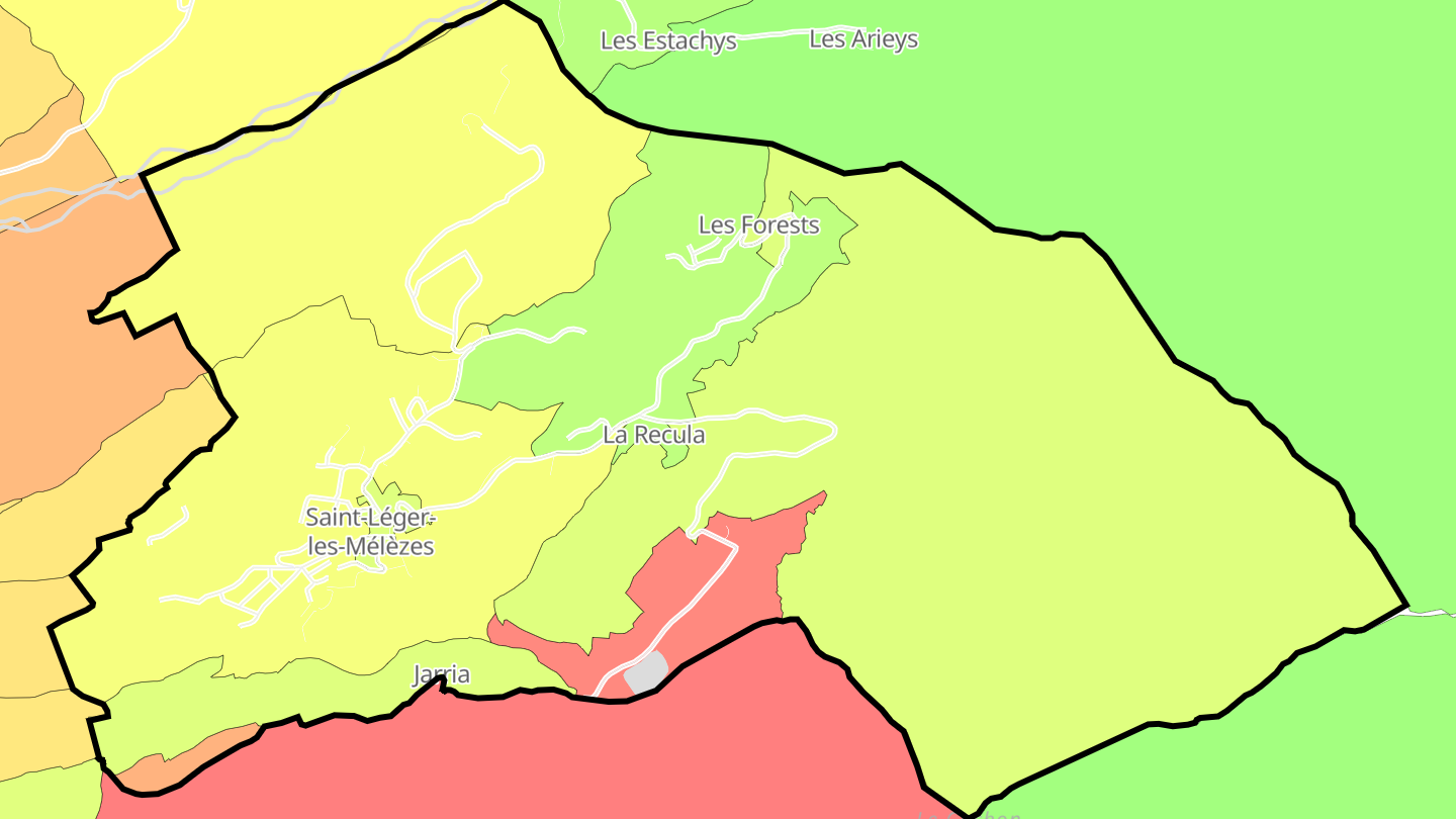 Carte des prix de l'immobilier Saint-Léger-les-Mélèzes