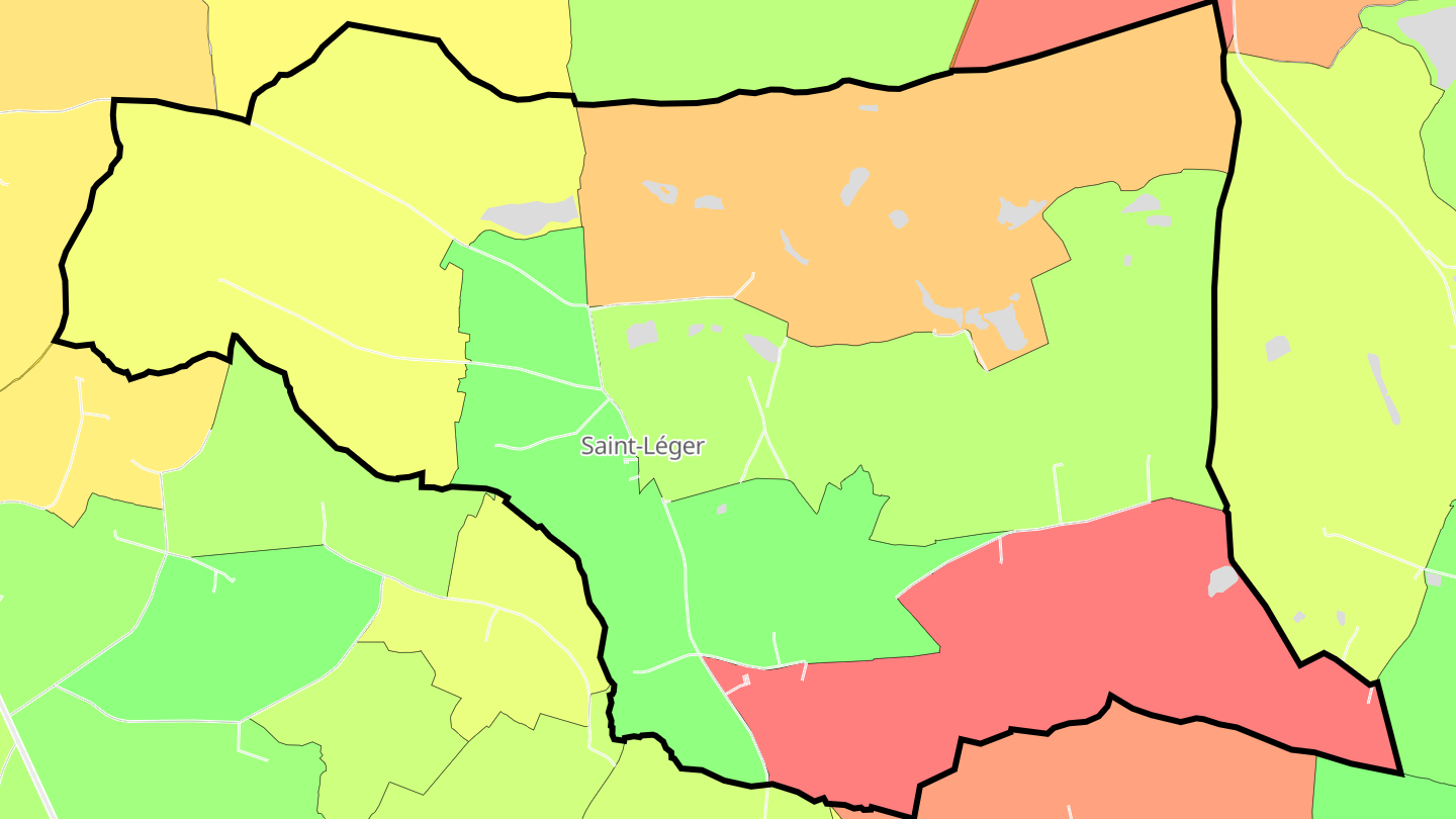 Carte des prix de l'immobilier Saint-Léger