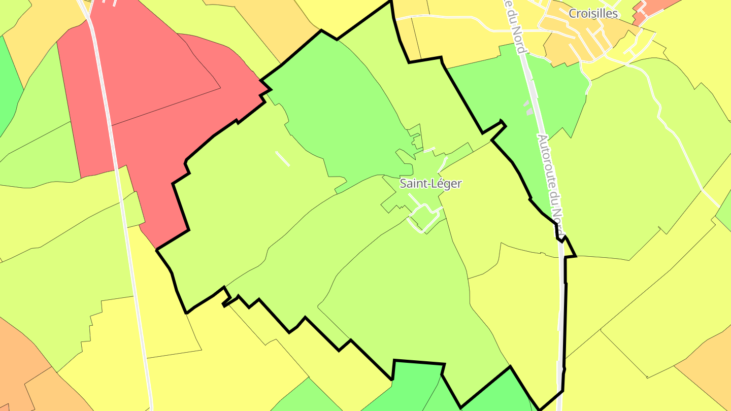 Carte des prix de l'immobilier Saint-Léger