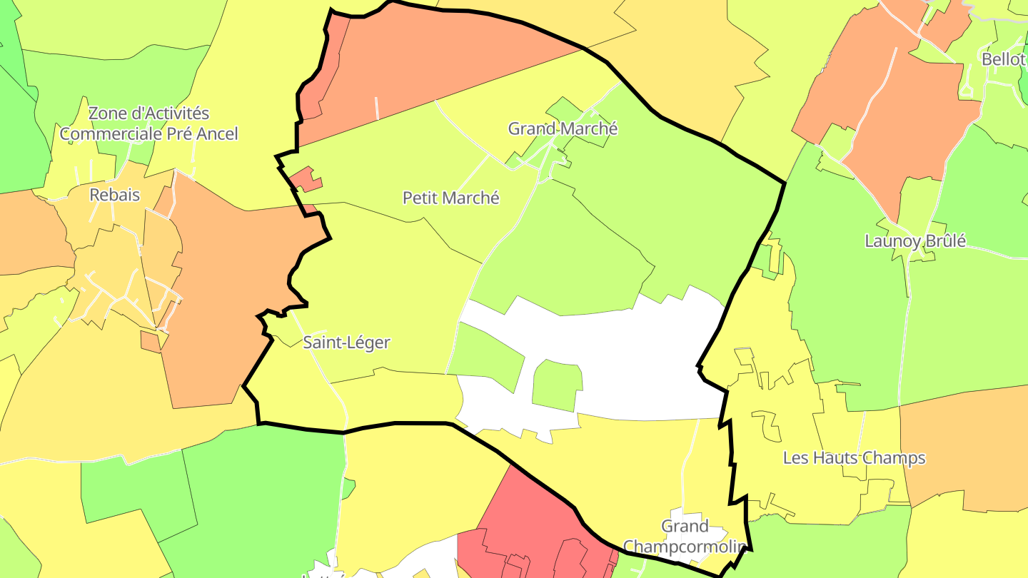 Carte des prix de l'immobilier Saint-Léger