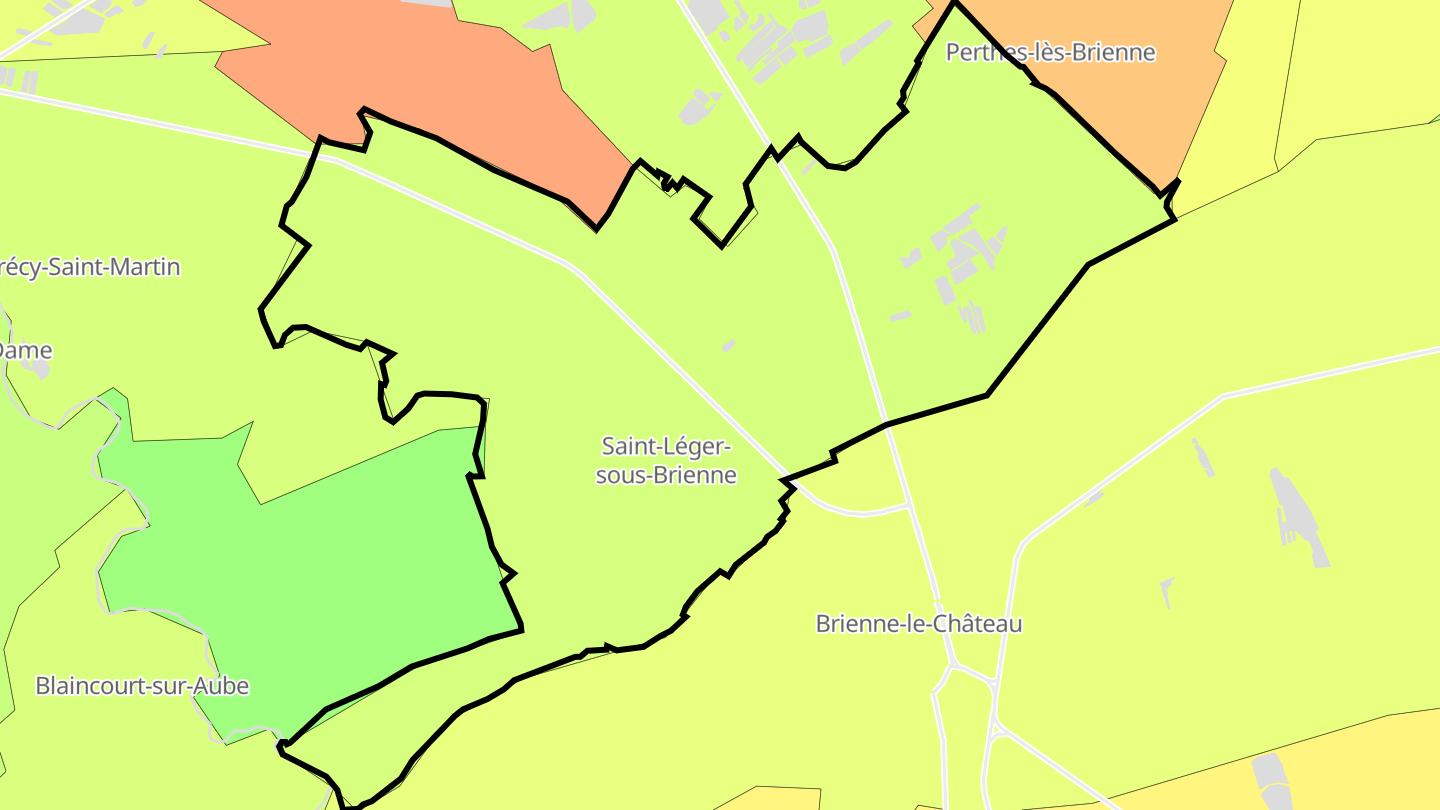 Carte des prix de l'immobilier Saint-Léger-sous-Brienne