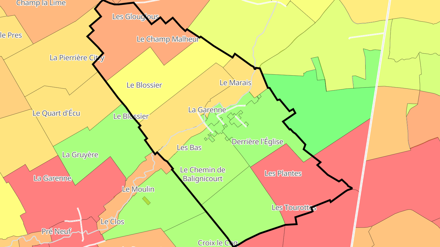 Carte des prix de l'immobilier Saint-Léger-sous-Margerie