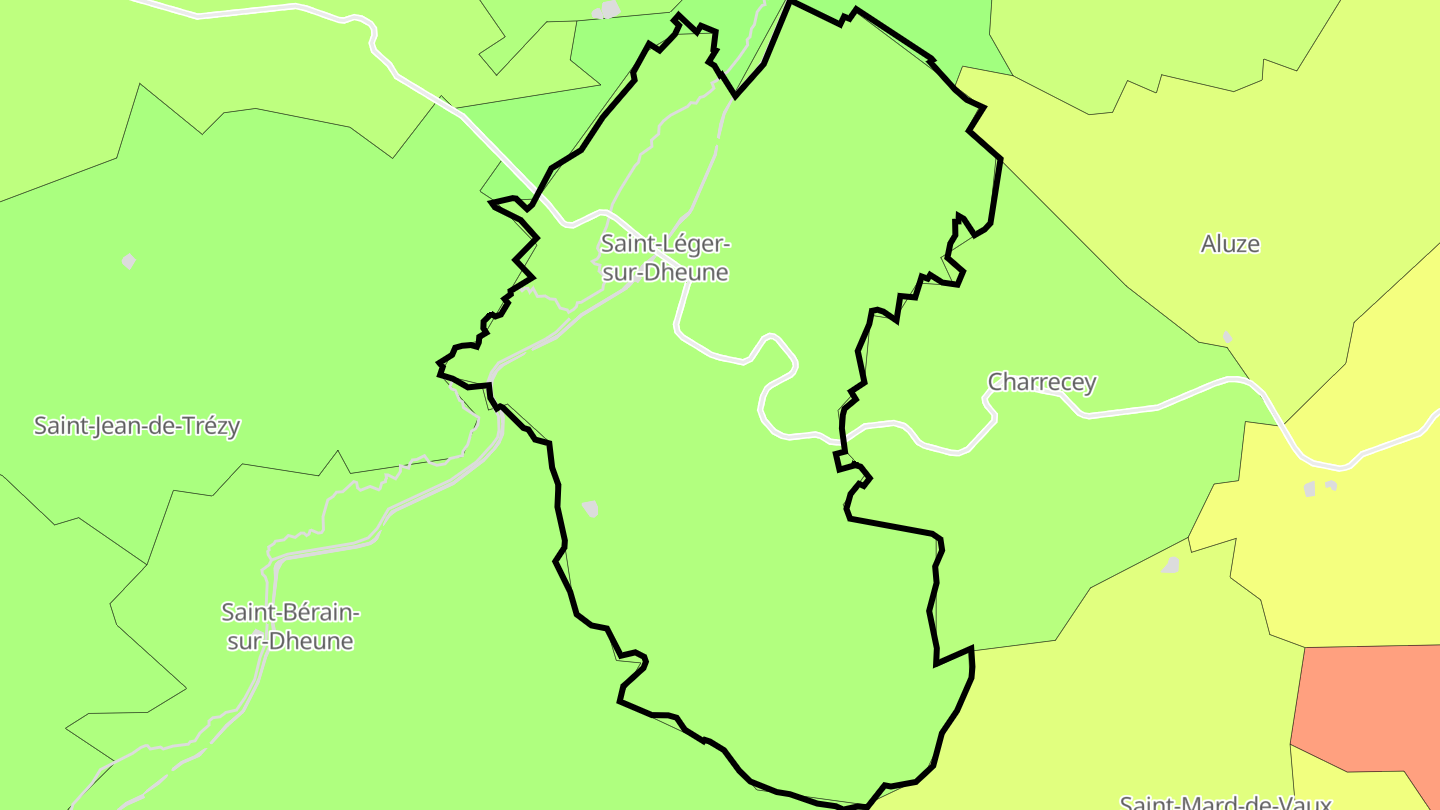 Carte des prix de l'immobilier Saint-Léger-sur-Dheune
