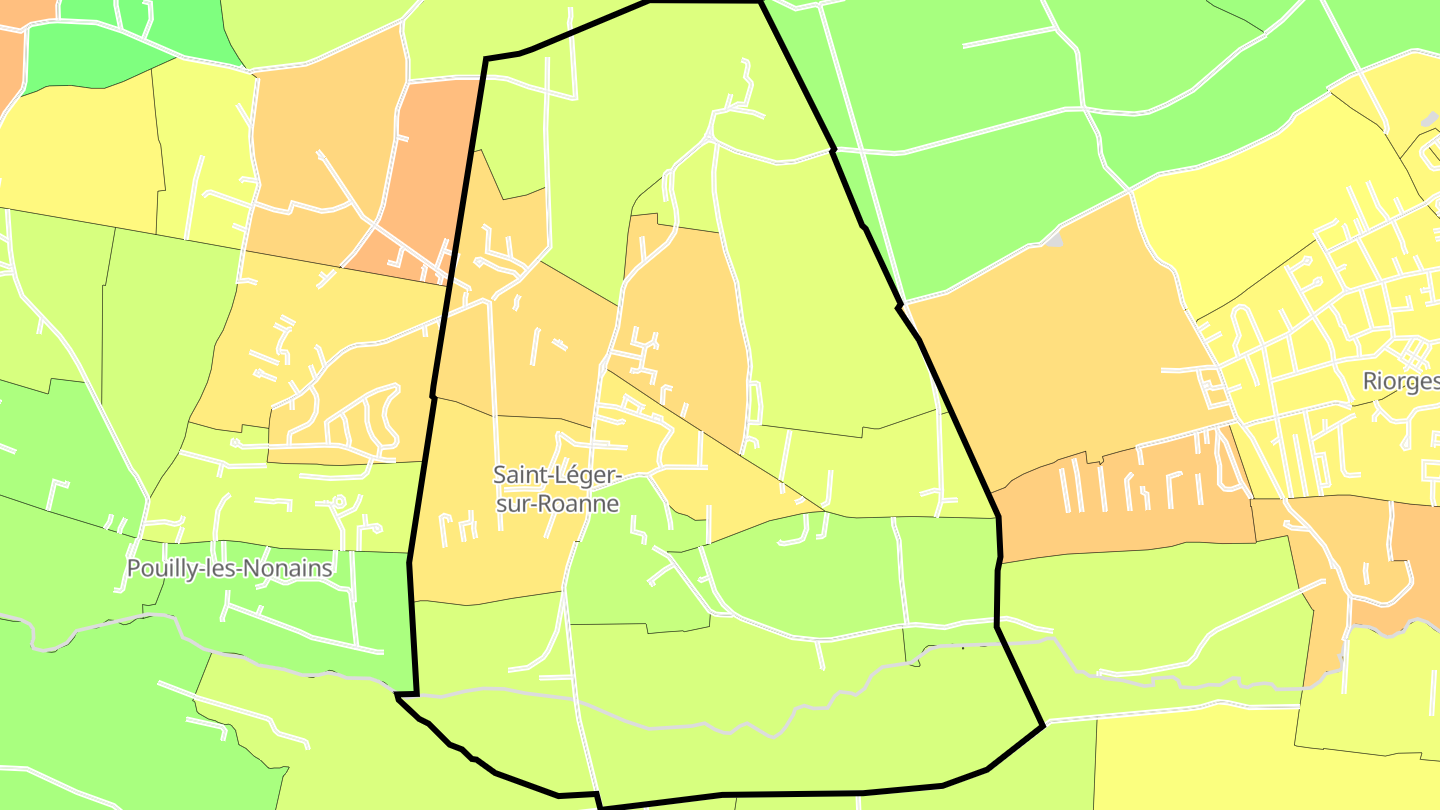 Carte des prix de l'immobilier Saint-Léger-sur-Roanne