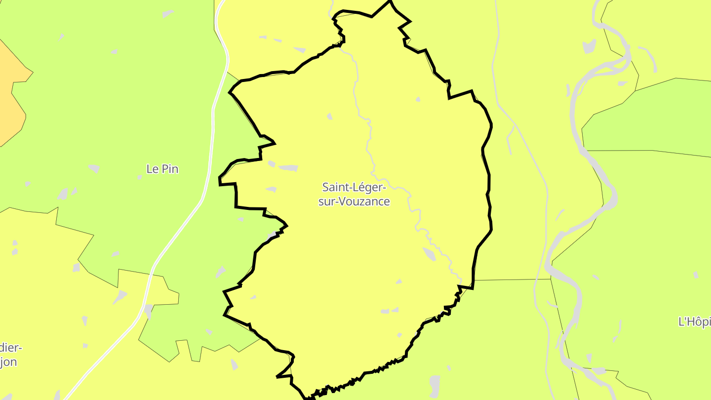 Carte des prix de l'immobilier Saint-Léger-sur-Vouzance
