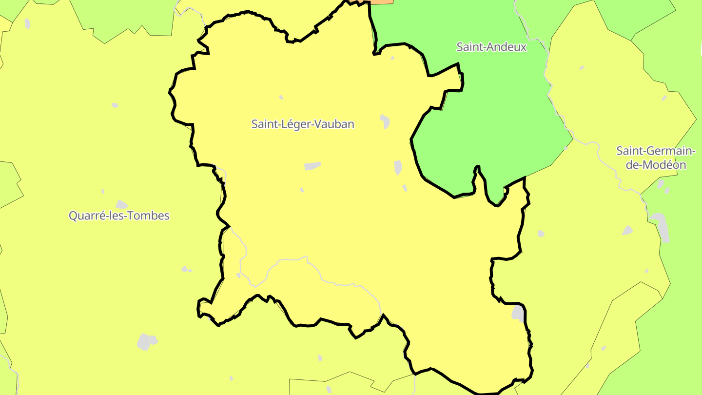 Carte des prix de l'immobilier Saint-Léger-Vauban