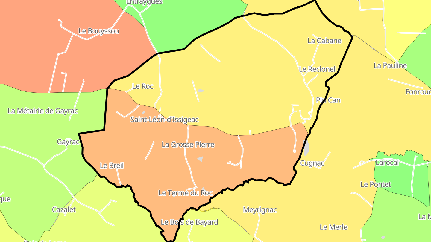 Carte des prix de l'immobilier Saint-Léon-d'Issigeac