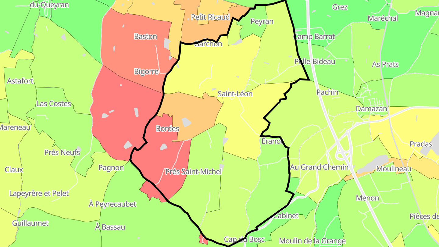 Carte des prix de l'immobilier Saint-Léon