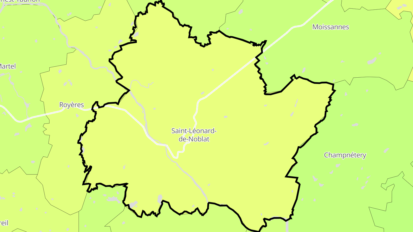 Carte des prix de l'immobilier Saint-Léonard-de-Noblat