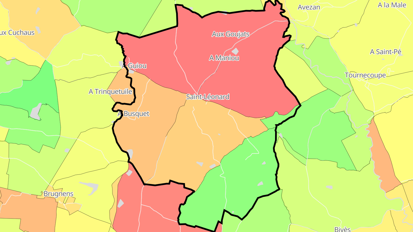 Carte des prix de l'immobilier Saint-Léonard
