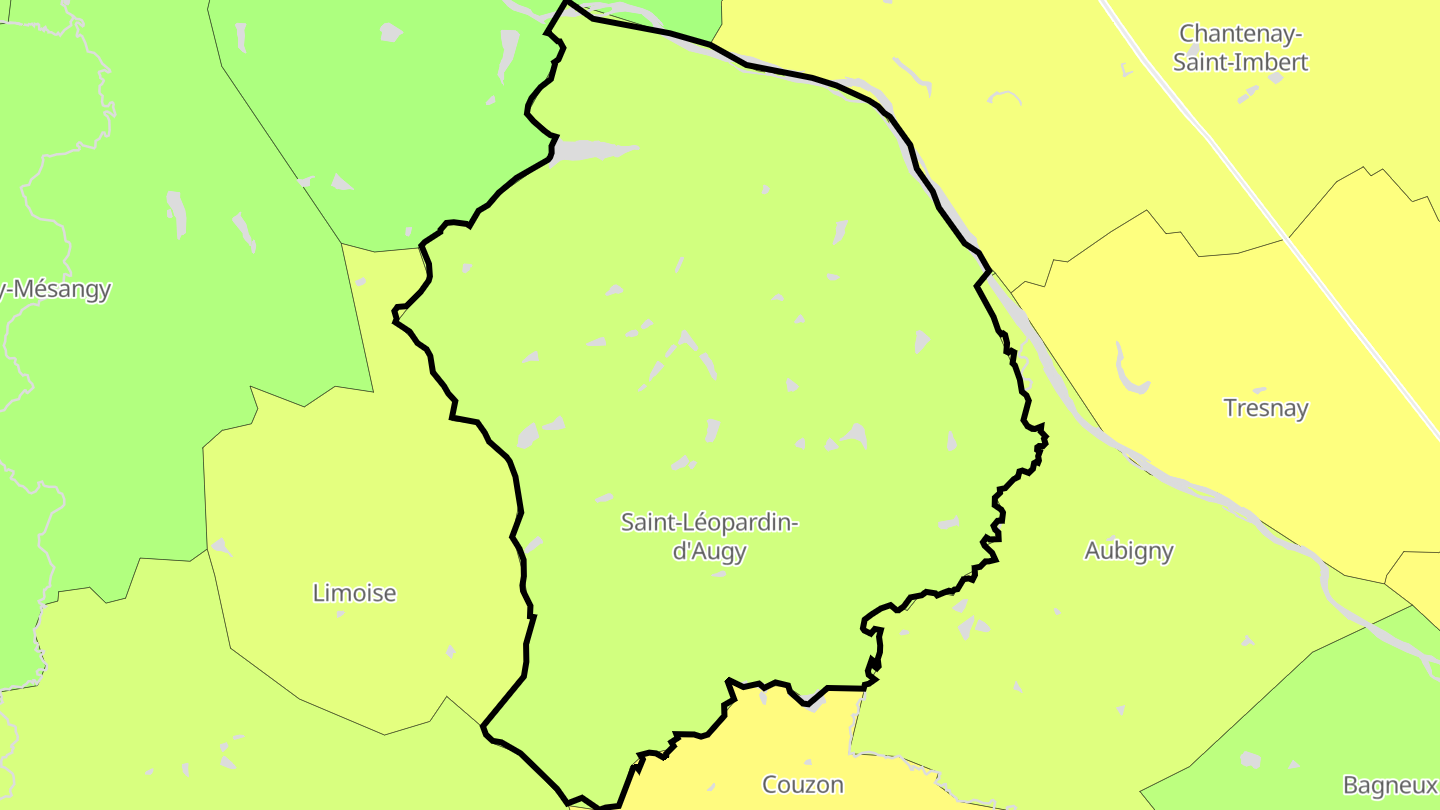 Carte des prix de l'immobilier Saint-Léopardin-d'Augy