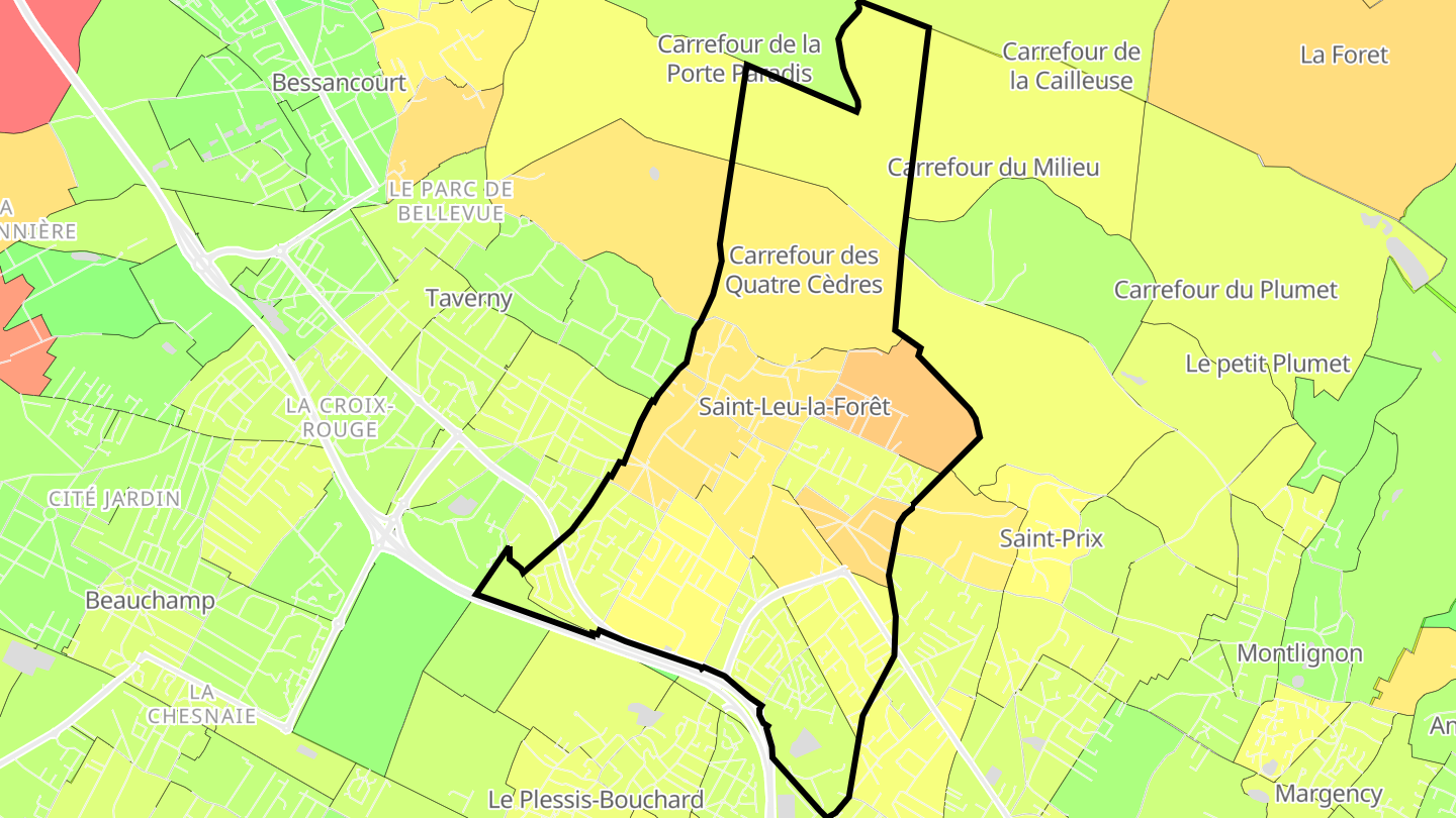 Carte des prix de l'immobilier Saint-Leu-la-Forêt