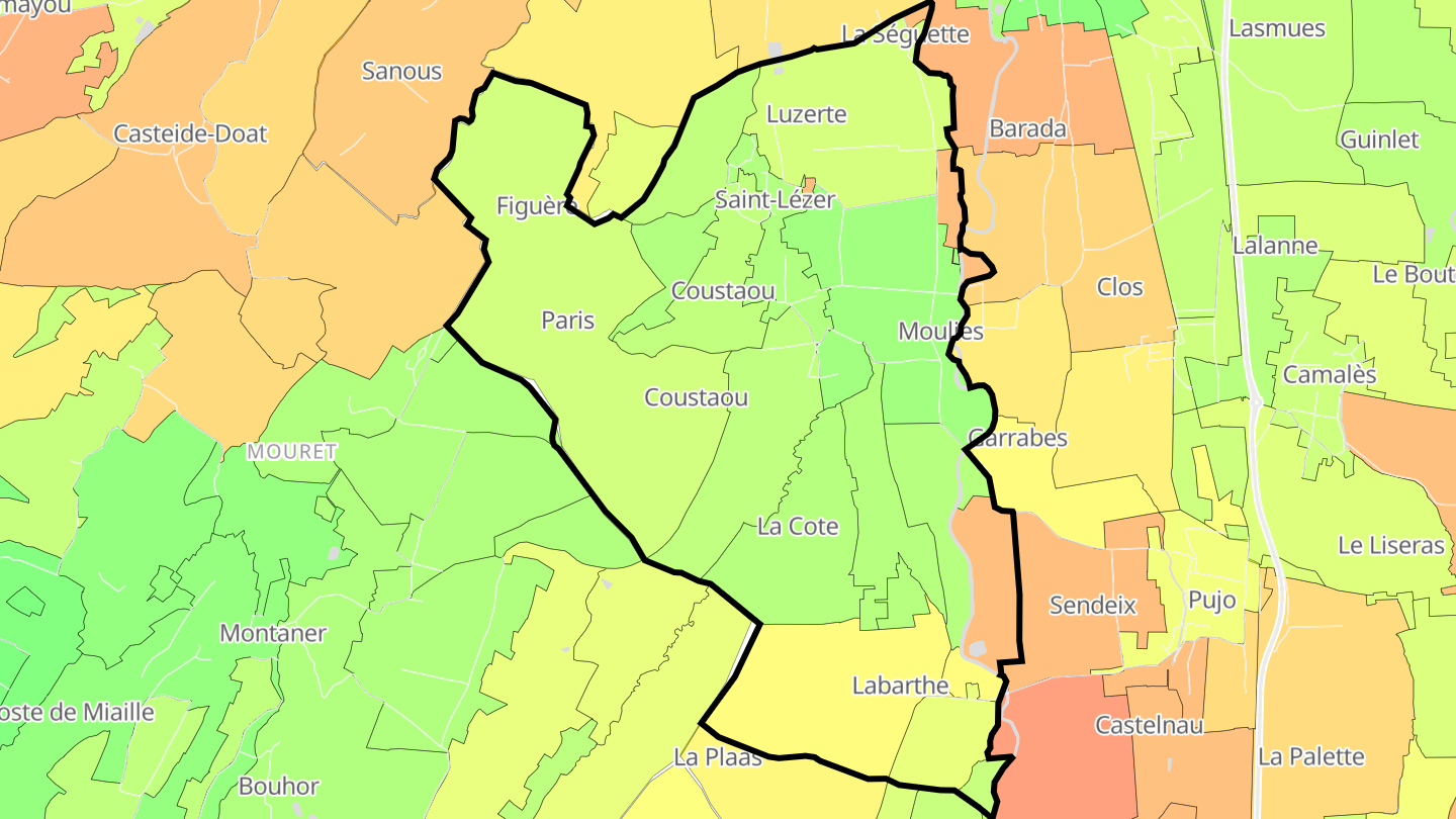 Carte des prix de l'immobilier Saint-Lézer