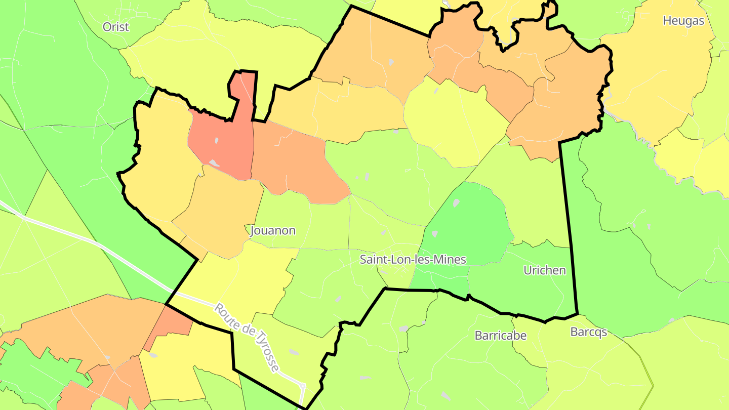 Carte des prix de l'immobilier Saint-Lon-les-Mines