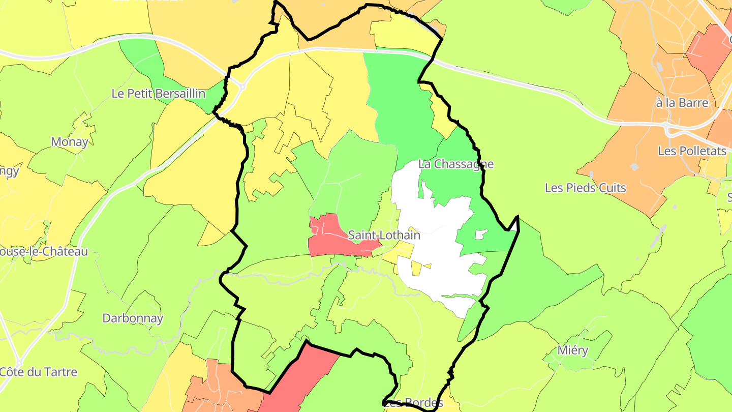 Carte des prix de l'immobilier Saint-Lothain