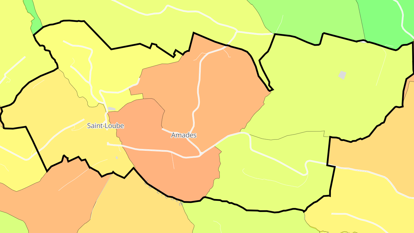 Carte des prix de l'immobilier Saint-Loube