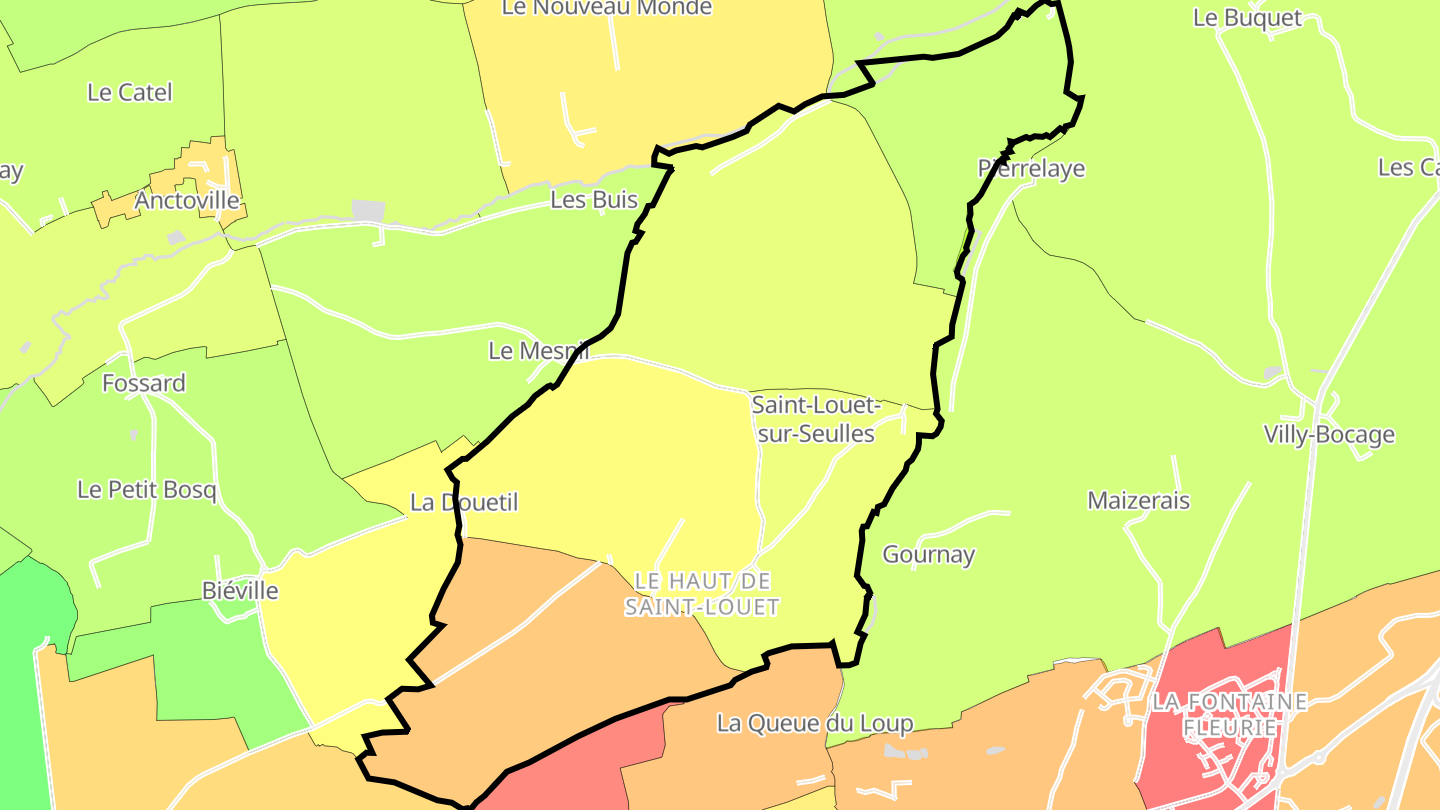 Carte des prix de l'immobilier Saint-Louet-sur-Seulles